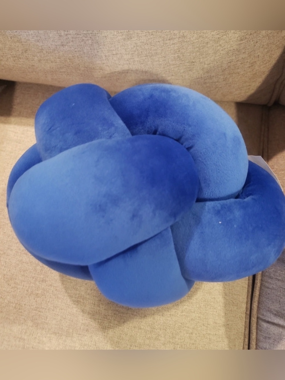 Target Blue Knotted Plush Accent Pillow